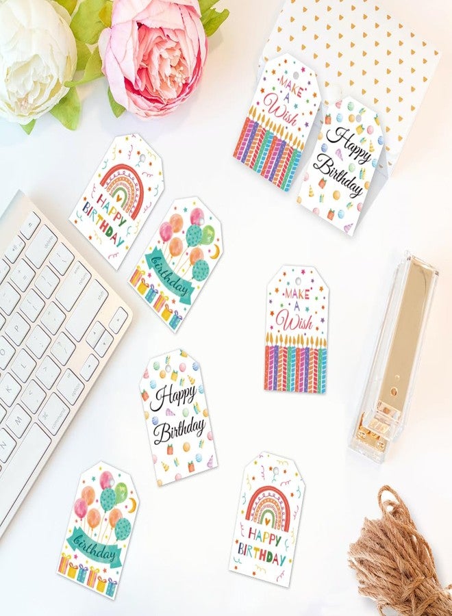 تشجكرافت CHGCRAFT ١٢٠ قطعة من بطاقات هدايا عيد ميلاد سعيد، بطاقات هدايا على شكل شموع وبالونات مع خيط، ٣×٢ بوصة، بطاقات ورقية للاحتفال، ملصقات هدايا بألوان الباستيل، بطاقات هدايا عيد ميلاد للهدايا ودعوات الحفلات وبطاقات التهنئة - Image 4